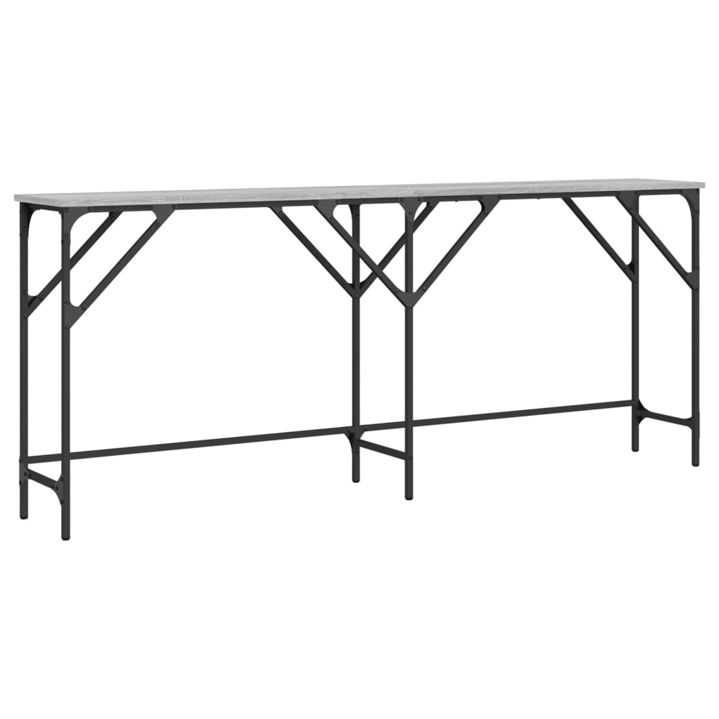 vidaXL Măsuță consolă, gri sonoma, 180x29x75 cm, lemn prelucrat
