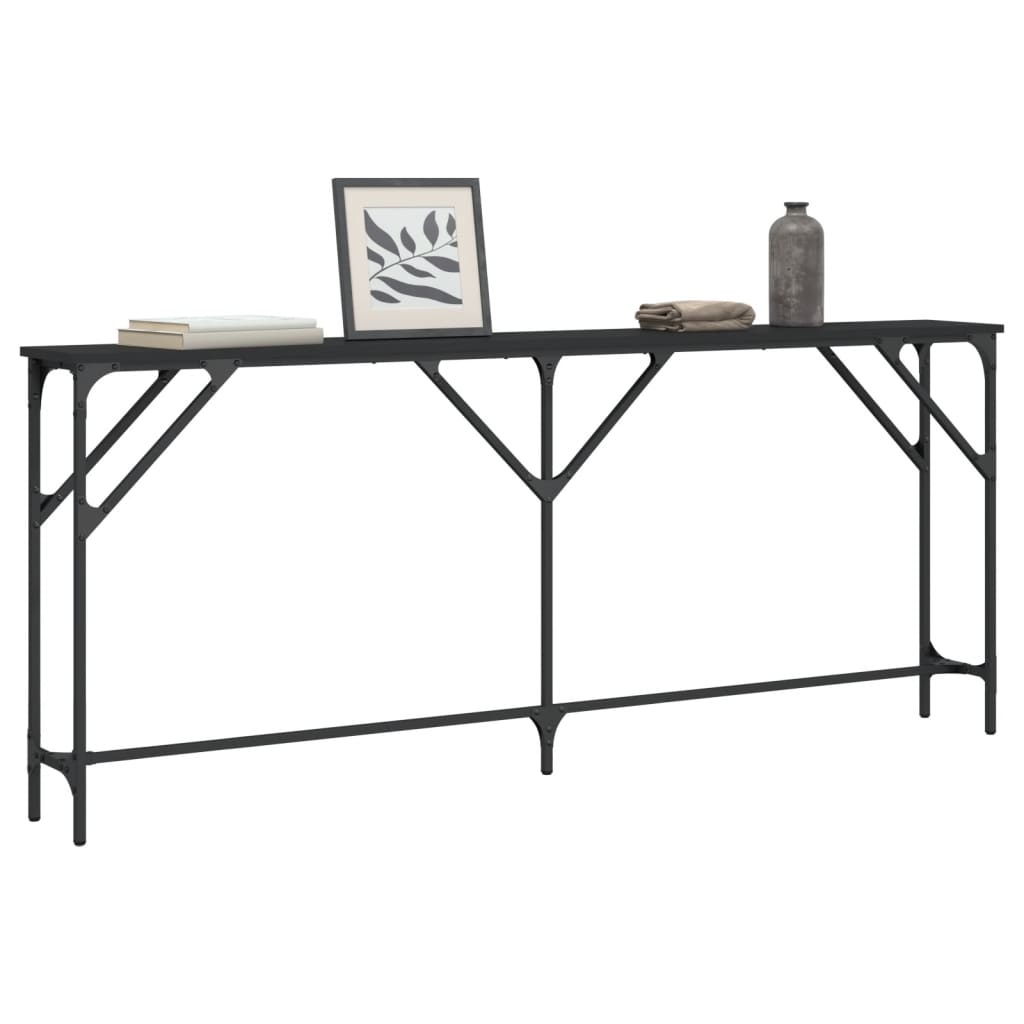 vidaXL Măsuță consolă, negru, 180x23x75 cm, lemn compozit vidaXL Măsuță consolă, negru, 180x23x75 cm, lemn compozit