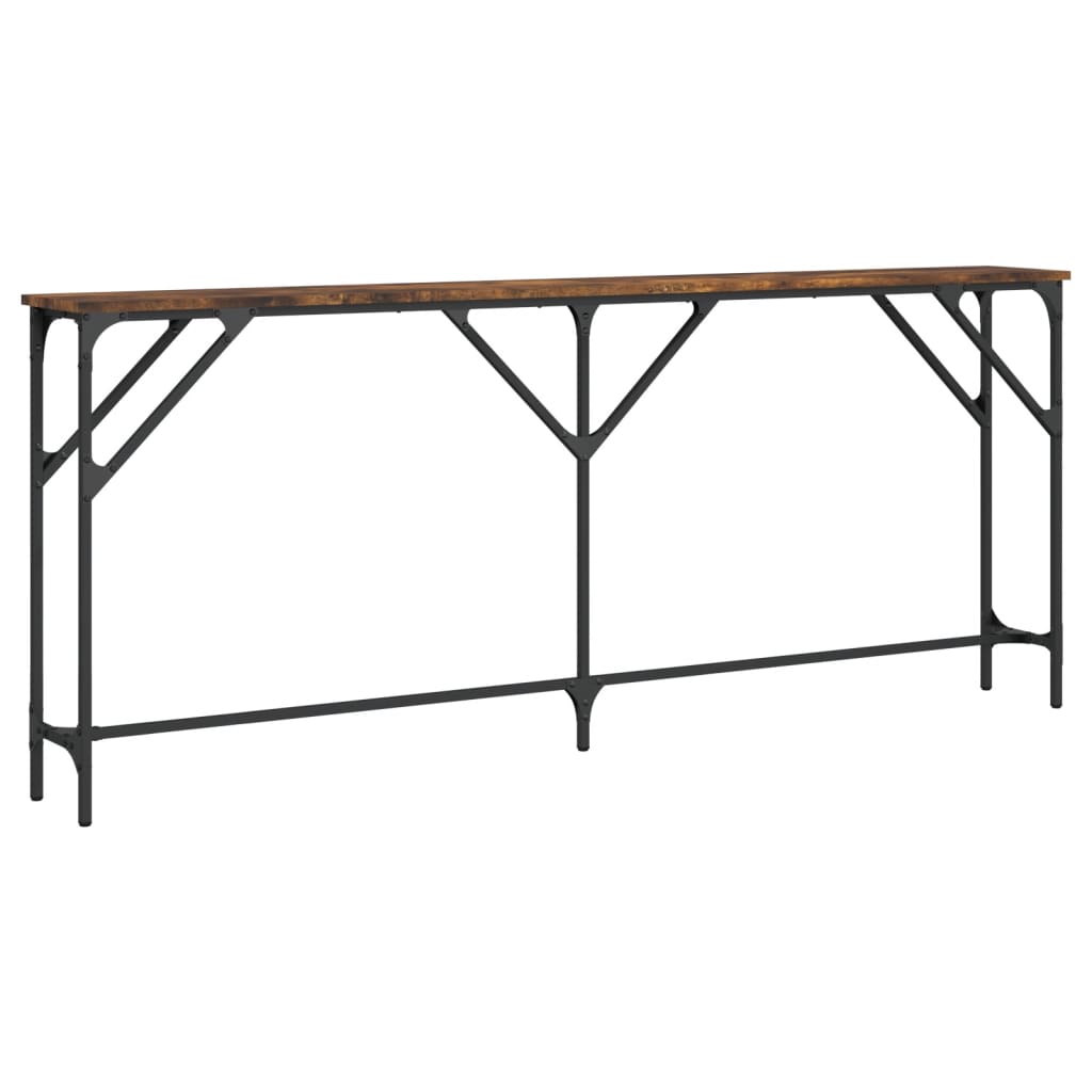 vidaXL Măsuță consolă, stejar fumuriu, 180x23x75 cm, lemn prelucrat vidaXL Măsuță consolă, stejar fumuriu, 180x23x75 cm, lemn prelucrat
