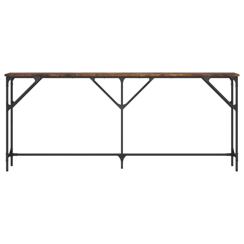 vidaXL Măsuță consolă, stejar fumuriu, 180x23x75 cm, lemn prelucrat vidaXL Măsuță consolă, stejar fumuriu, 180x23x75 cm, lemn prelucrat