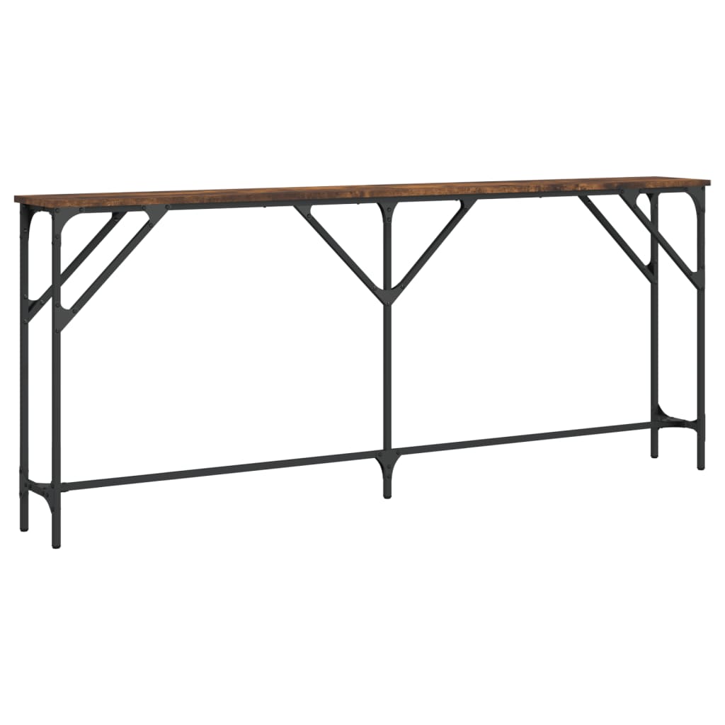 vidaXL Măsuță consolă, stejar fumuriu, 180x23x75 cm, lemn prelucrat vidaXL Măsuță consolă, stejar fumuriu, 180x23x75 cm, lemn prelucrat