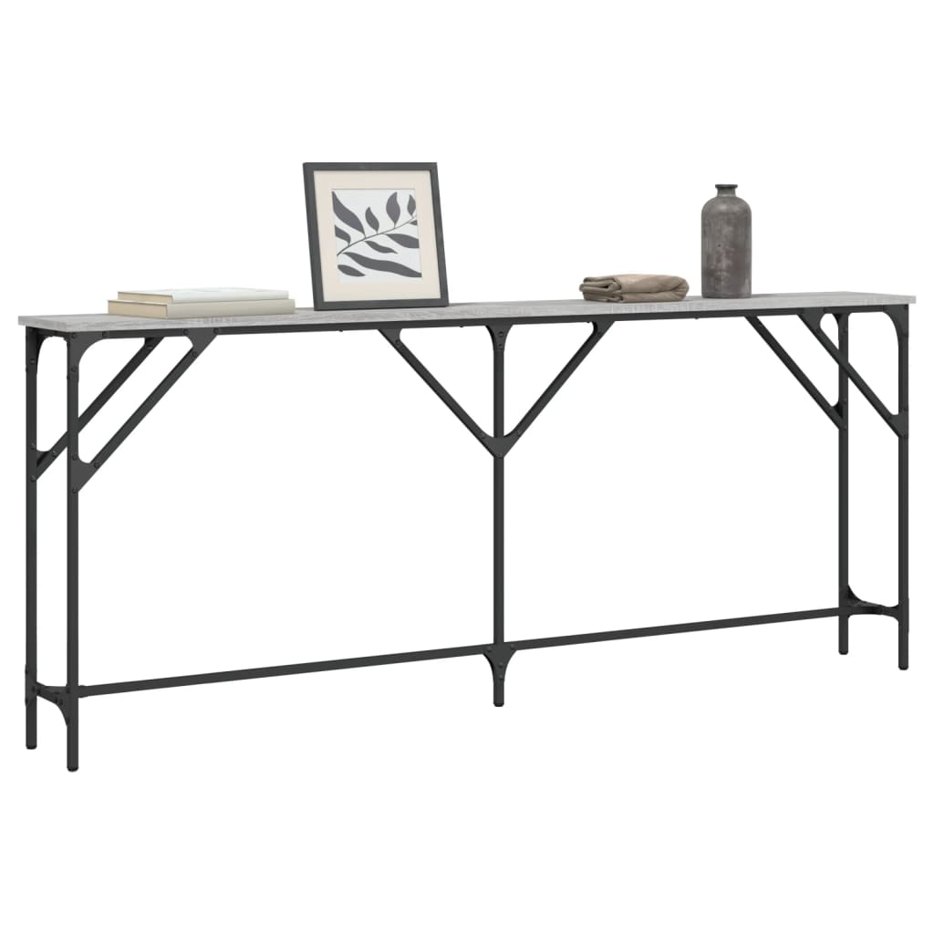 vidaXL Măsuță consolă, gri sonoma, 180x23x75 cm, lemn prelucrat vidaXL Măsuță consolă, gri sonoma, 180x23x75 cm, lemn prelucrat