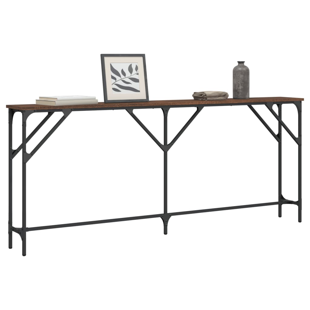 vidaXL Măsuță consolă, stejar maro, 180x23x75 cm, lemn prelucrat vidaXL Măsuță consolă, stejar maro, 180x23x75 cm, lemn prelucrat
