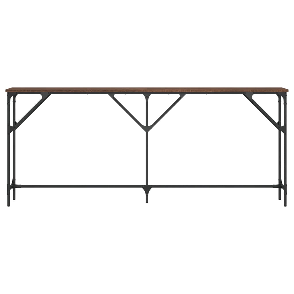 vidaXL Măsuță consolă, stejar maro, 180x23x75 cm, lemn prelucrat vidaXL Măsuță consolă, stejar maro, 180x23x75 cm, lemn prelucrat