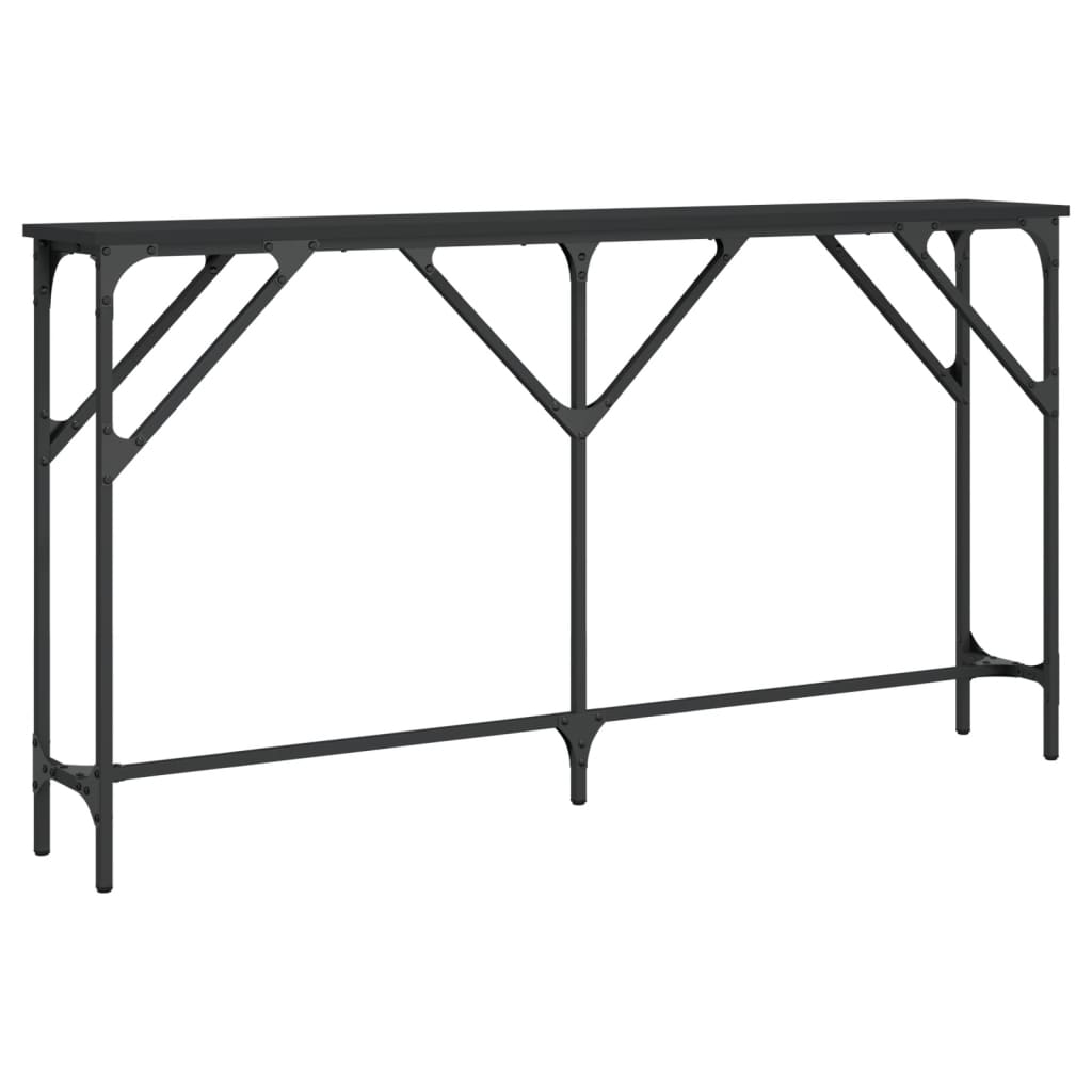 vidaXL Masă consolă, negru, 140x23x75 cm, lemn prelucrat