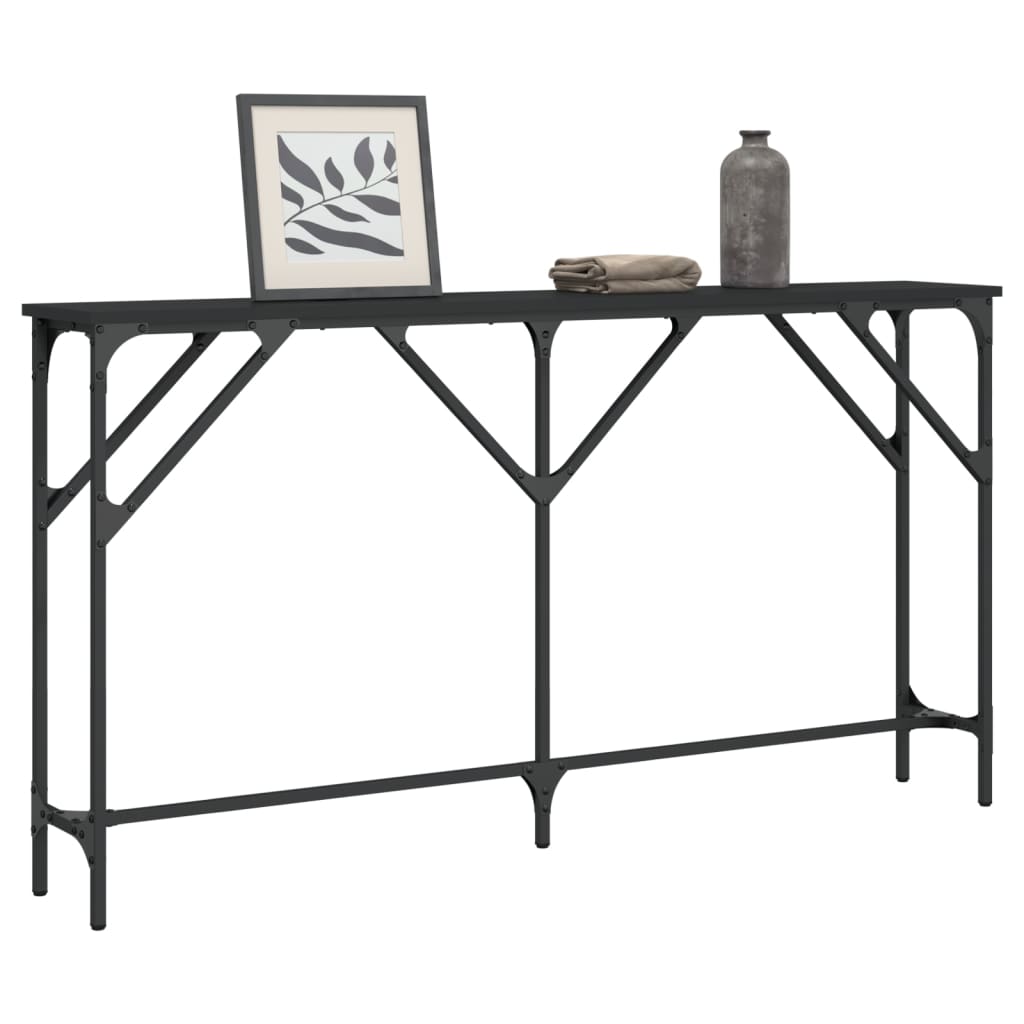vidaXL Masă consolă, negru, 140x23x75 cm, lemn prelucrat