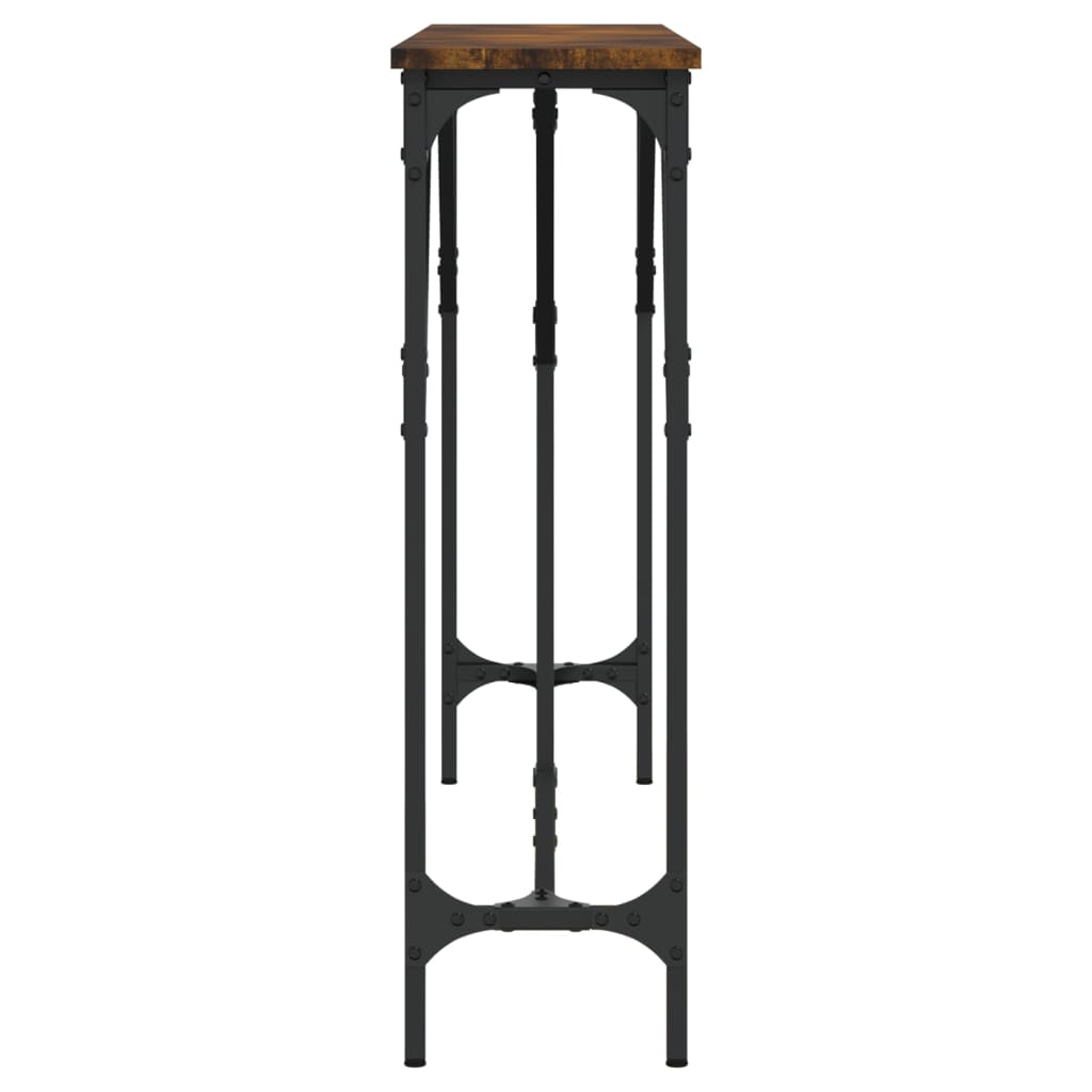 vidaXL Masă consolă, stejar afumat, 140x23x75 cm, lemn prelucrat