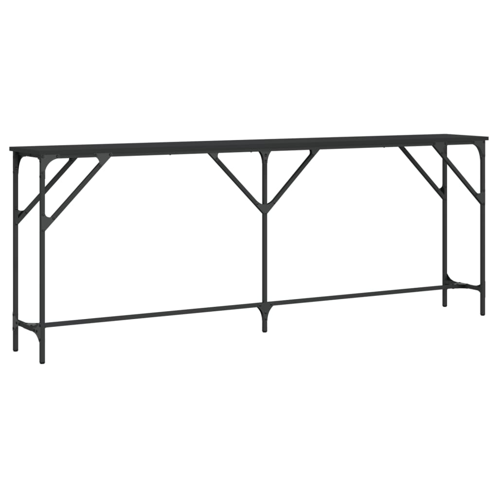 vidaXL Măsuță consolă, negru, 200x29x75 cm, lemn compozit vidaXL Măsuță consolă, negru, 200x29x75 cm, lemn compozit
