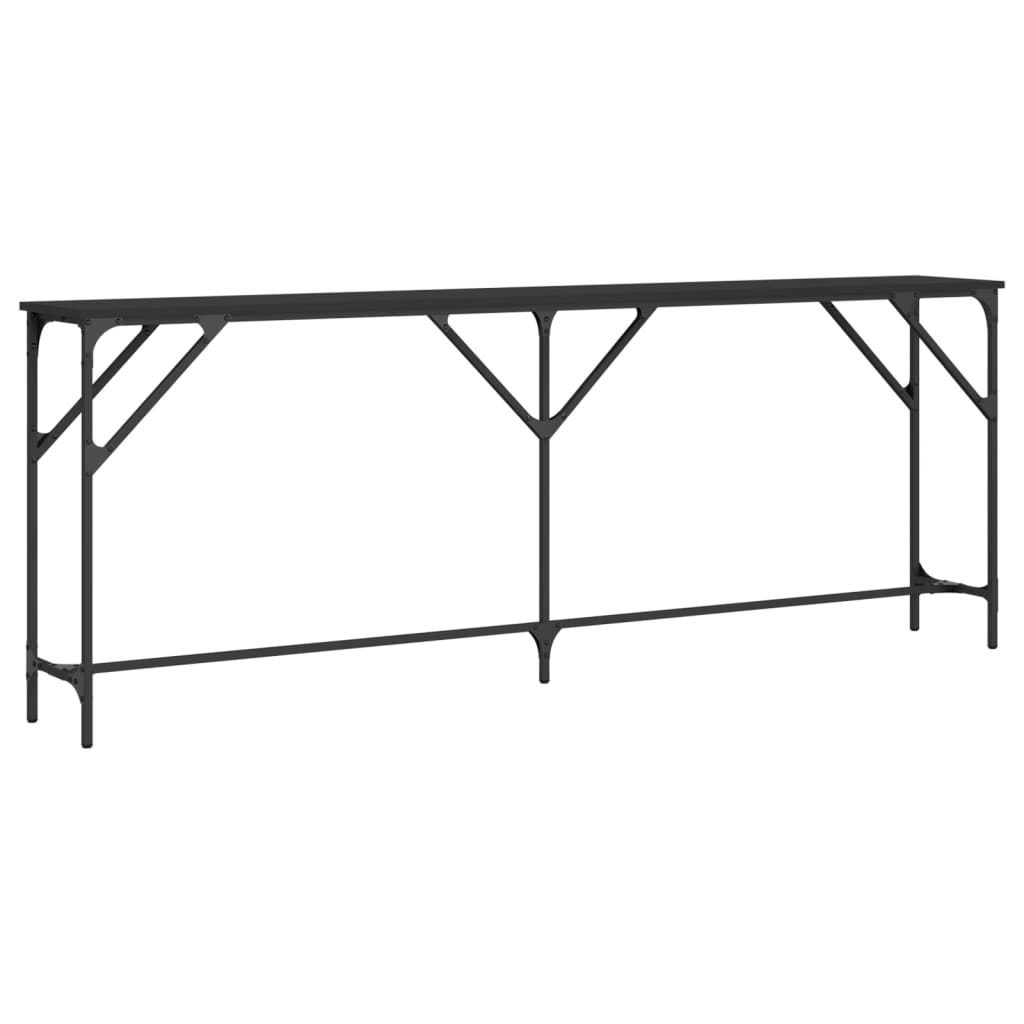 vidaXL Măsuță consolă, negru, 200x29x75 cm, lemn compozit vidaXL Măsuță consolă, negru, 200x29x75 cm, lemn compozit