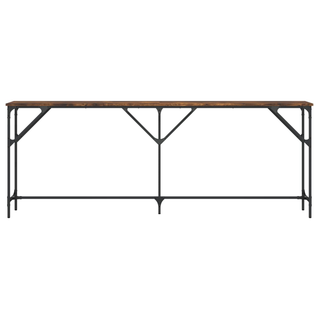 vidaXL Măsuță consolă, stejar fumuriu, 200x29x75 cm, lemn prelucrat vidaXL Măsuță consolă, stejar fumuriu, 200x29x75 cm, lemn prelucrat