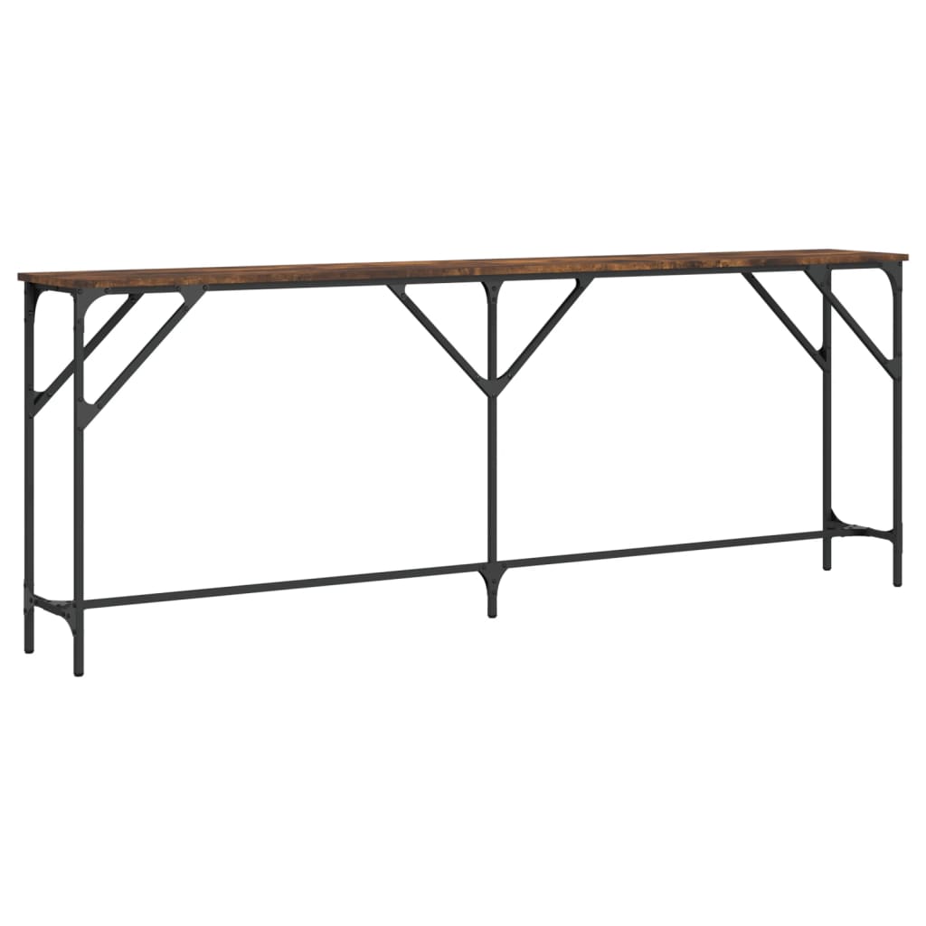 vidaXL Măsuță consolă, stejar fumuriu, 200x29x75 cm, lemn prelucrat vidaXL Măsuță consolă, stejar fumuriu, 200x29x75 cm, lemn prelucrat