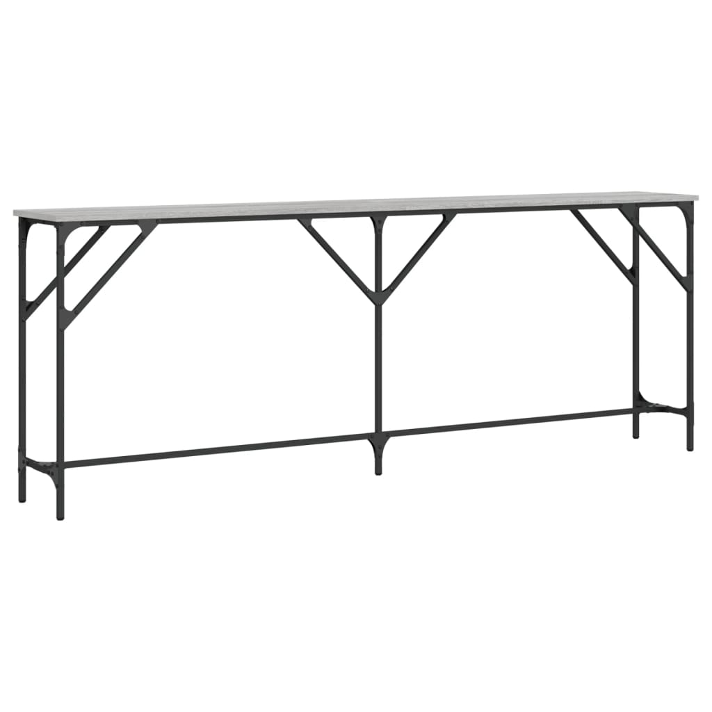 vidaXL Măsuță consolă, gri sonoma, 200x29x75 cm, lemn prelucrat vidaXL Măsuță consolă, gri sonoma, 200x29x75 cm, lemn prelucrat