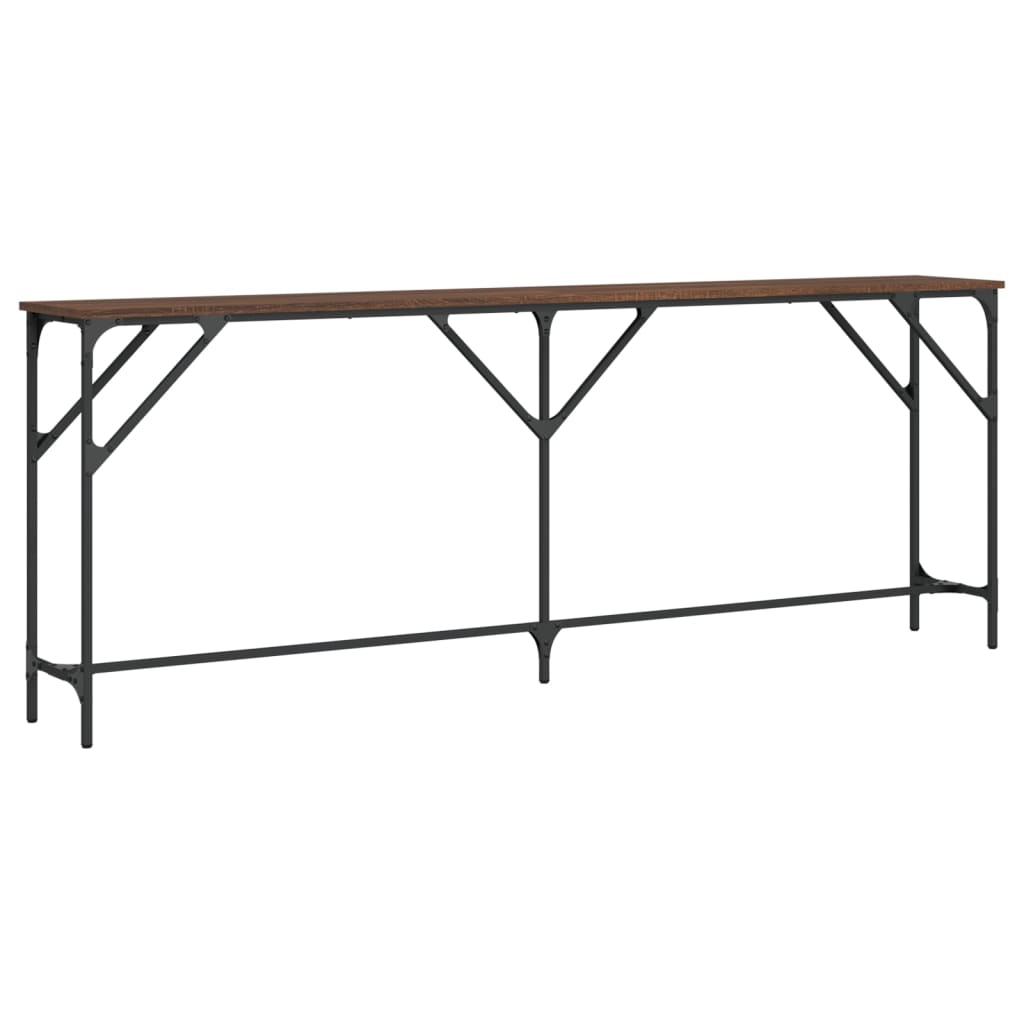 vidaXL Măsuță consolă, stejar maro, 200x29x75 cm, lemn prelucrat vidaXL Măsuță consolă, stejar maro, 200x29x75 cm, lemn prelucrat