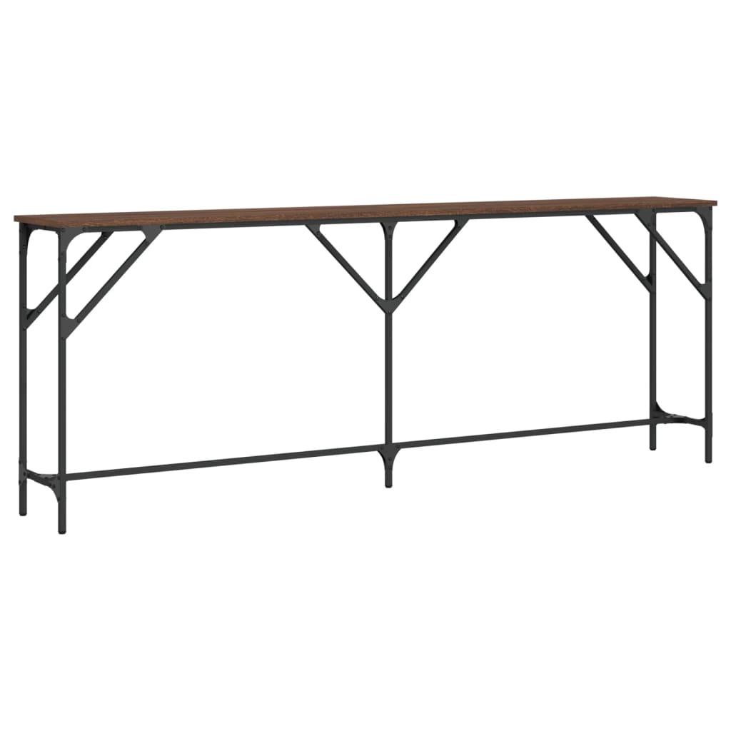 vidaXL Măsuță consolă, stejar maro, 200x29x75 cm, lemn prelucrat vidaXL Măsuță consolă, stejar maro, 200x29x75 cm, lemn prelucrat