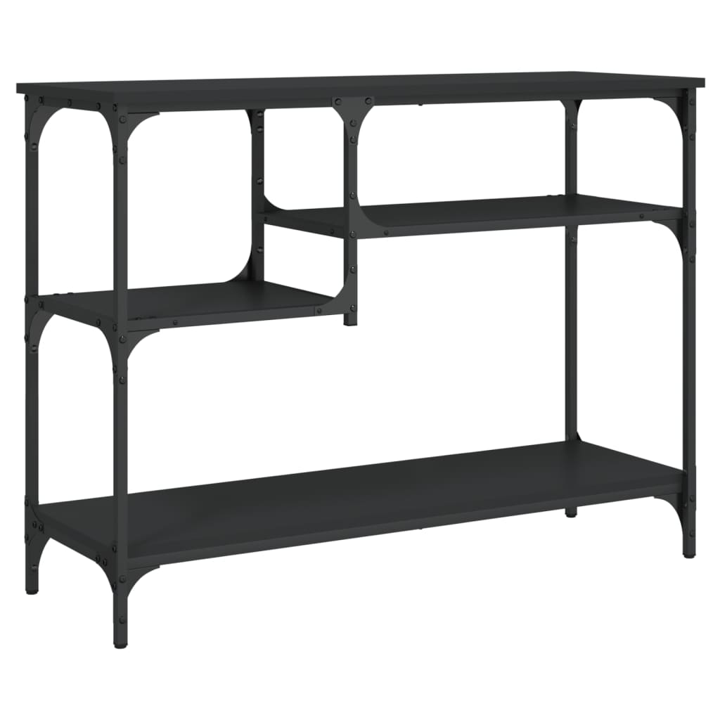 vidaXL Măsuță consolă cu rafturi, negru, 100x35x75 cm vidaXL Măsuță consolă cu rafturi, negru, 100x35x75 cm