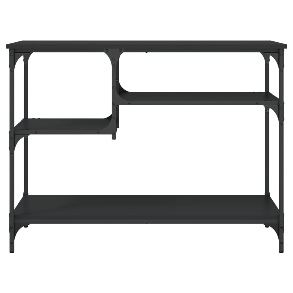 vidaXL Măsuță consolă cu rafturi, negru, 100x35x75 cm vidaXL Măsuță consolă cu rafturi, negru, 100x35x75 cm