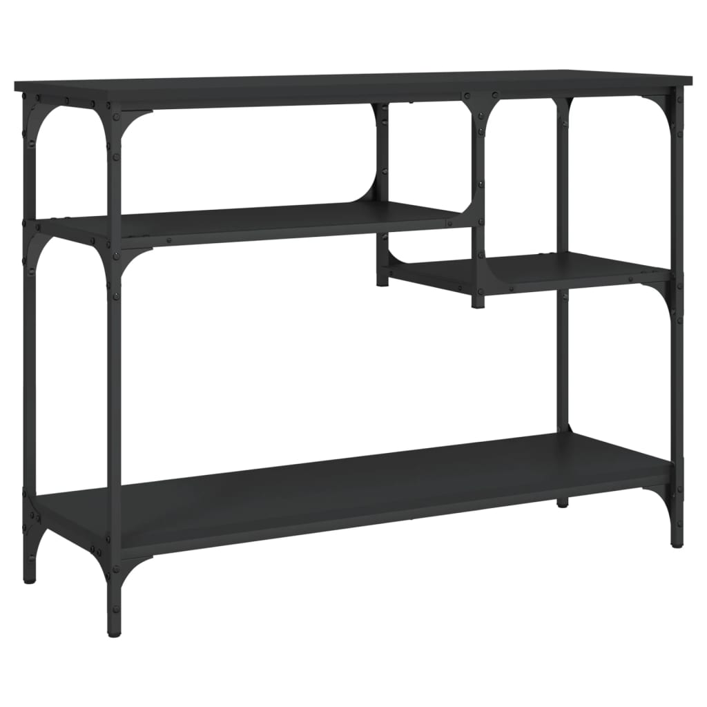 vidaXL Măsuță consolă cu rafturi, negru, 100x35x75 cm vidaXL Măsuță consolă cu rafturi, negru, 100x35x75 cm