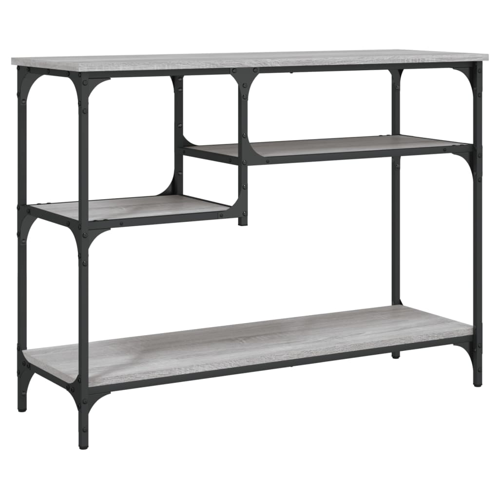 vidaXL Măsuță consolă cu rafturi, gri sonoma, 100x35x75 cm vidaXL Măsuță consolă cu rafturi, gri sonoma, 100x35x75 cm