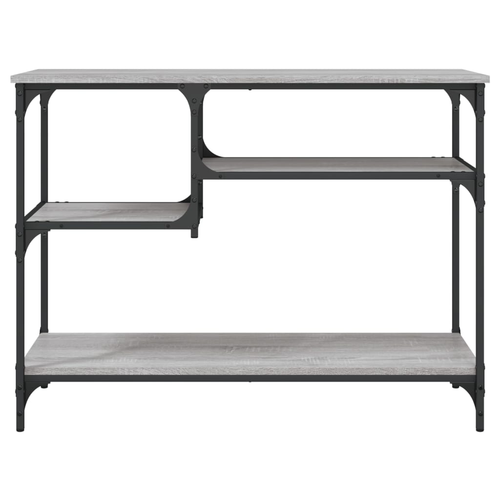 vidaXL Măsuță consolă cu rafturi, gri sonoma, 100x35x75 cm vidaXL Măsuță consolă cu rafturi, gri sonoma, 100x35x75 cm