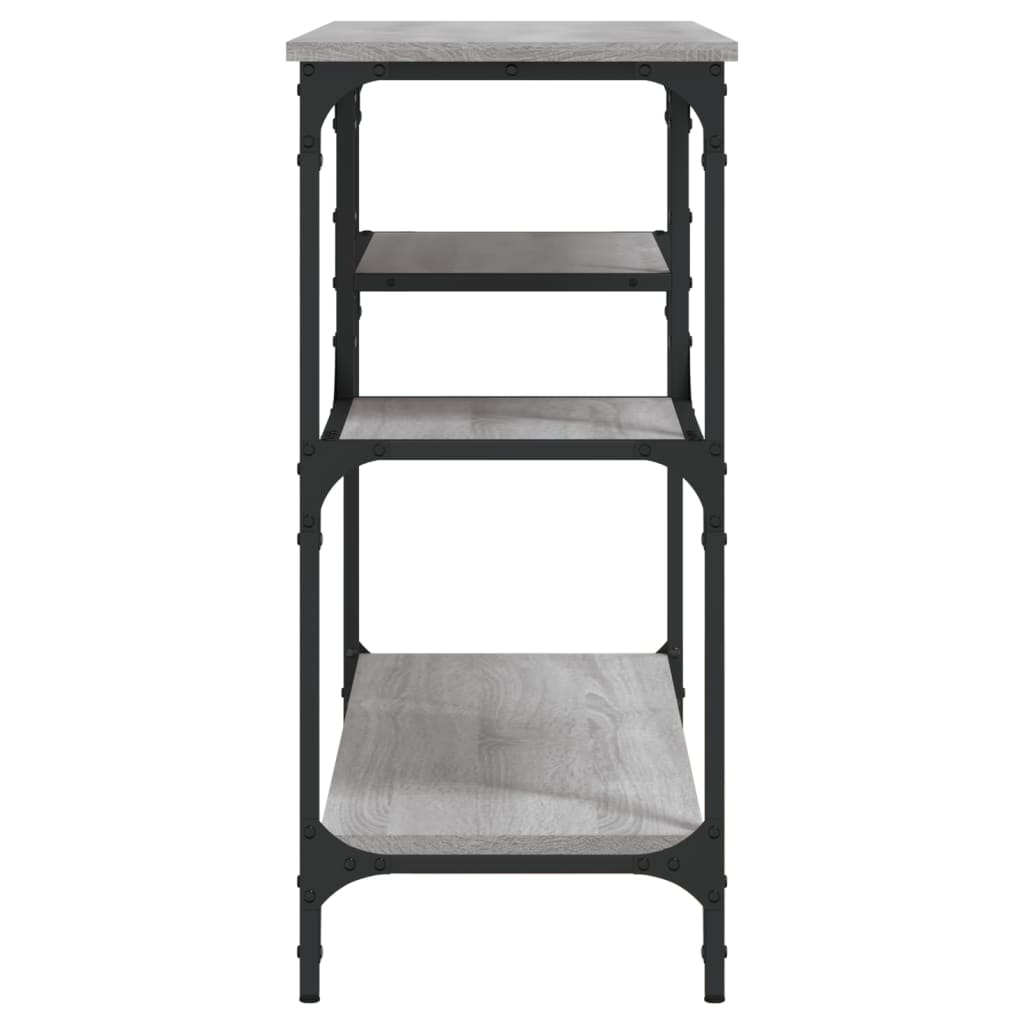 vidaXL Măsuță consolă cu rafturi, gri sonoma, 100x35x75 cm vidaXL Măsuță consolă cu rafturi, gri sonoma, 100x35x75 cm