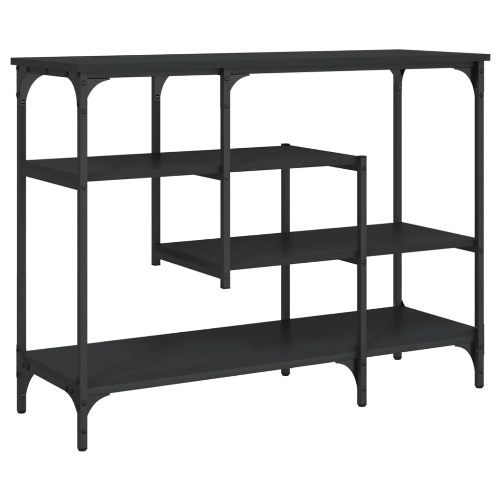vidaXL Măsuță consolă cu rafturi, negru, 100x35x75 cm vidaXL Măsuță consolă cu rafturi, negru, 100x35x75 cm