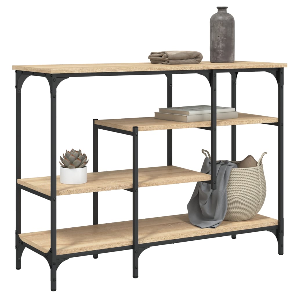 vidaXL Măsuță consolă cu rafturi, stejar sonoma, 100x35x75 cm vidaXL Măsuță consolă cu rafturi, stejar sonoma, 100x35x75 cm