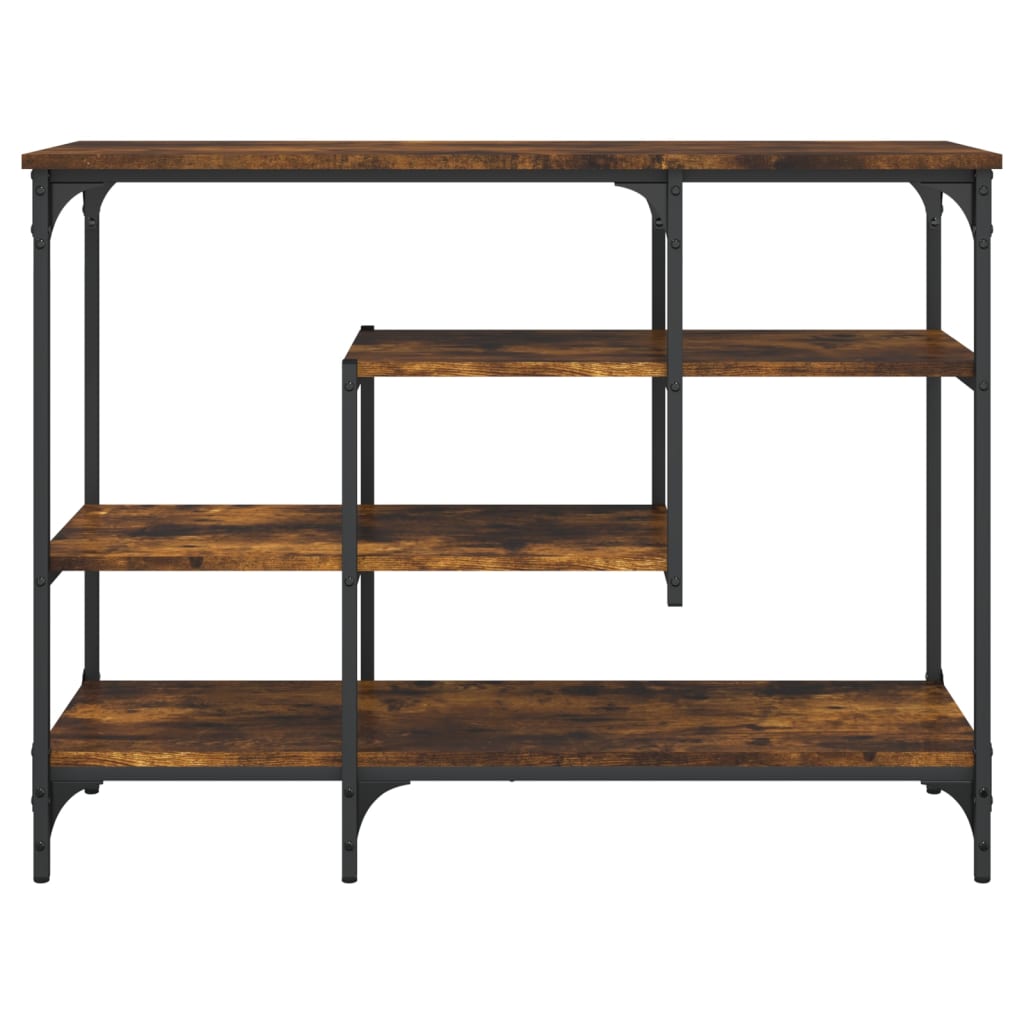 vidaXL Măsuță consolă cu rafturi, stejar fumuriu, 100x35x75 cm vidaXL Măsuță consolă cu rafturi, stejar fumuriu, 100x35x75 cm
