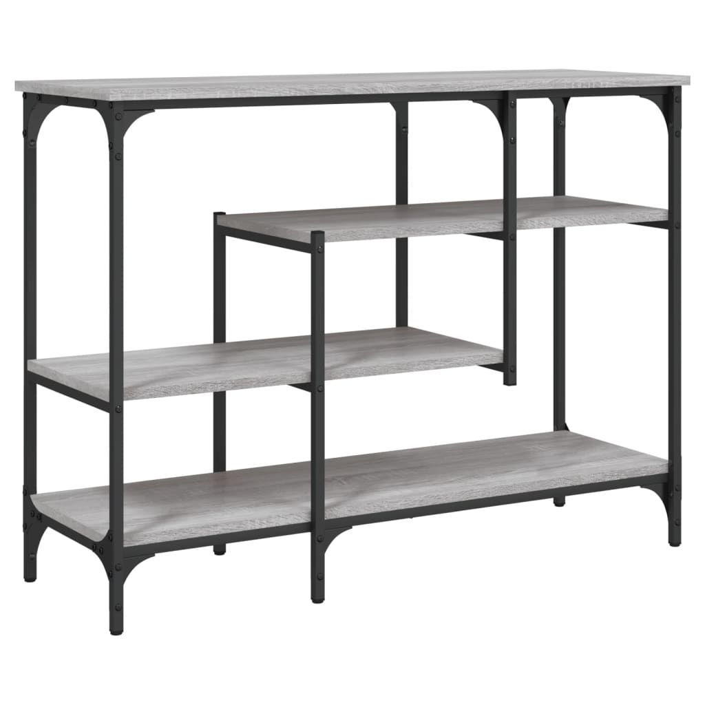 vidaXL Măsuță consolă cu rafturi, gri sonoma, 100x35x75 cm vidaXL Măsuță consolă cu rafturi, gri sonoma, 100x35x75 cm