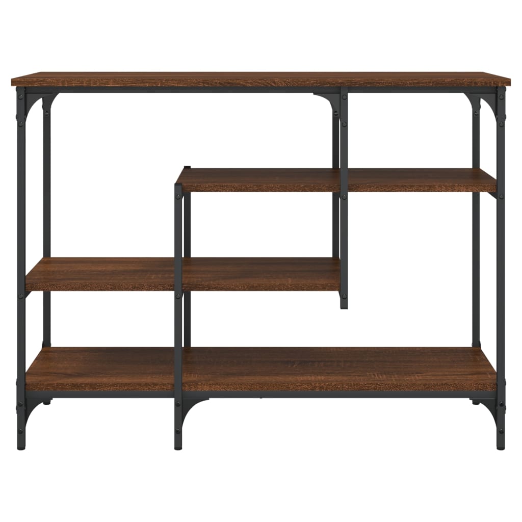 vidaXL Măsuță consolă cu rafturi, stejar maro, 100x35x75 cm vidaXL Măsuță consolă cu rafturi, stejar maro, 100x35x75 cm