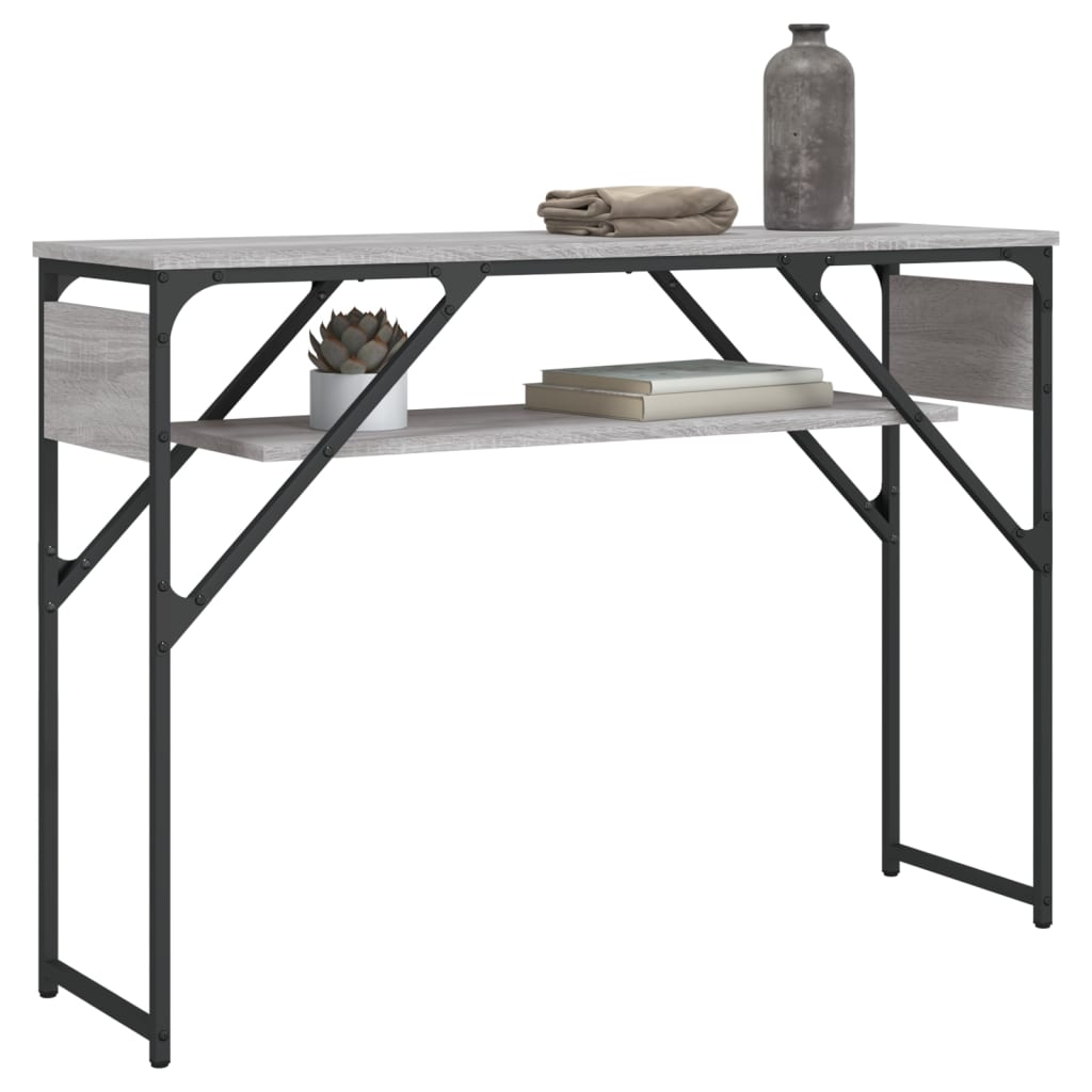 vidaXL Măsuță consolă cu raft gri sonoma 105x30x75 cm lemn prelucrat vidaXL Măsuță consolă cu raft gri sonoma 105x30x75 cm lemn prelucrat