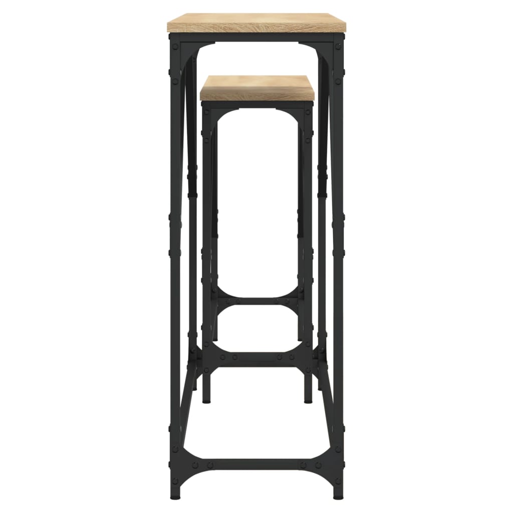 vidaXL Mese console suprapuse, 2 buc, stejar sonoma, lemn prelucrat