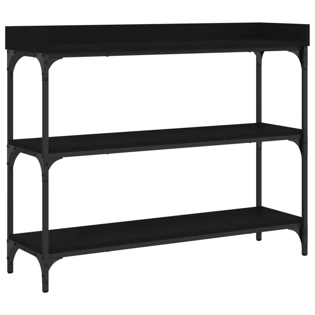vidaXL Măsuță consolă cu rafturi, negru, 100x30x80 cm vidaXL Măsuță consolă cu rafturi, negru, 100x30x80 cm