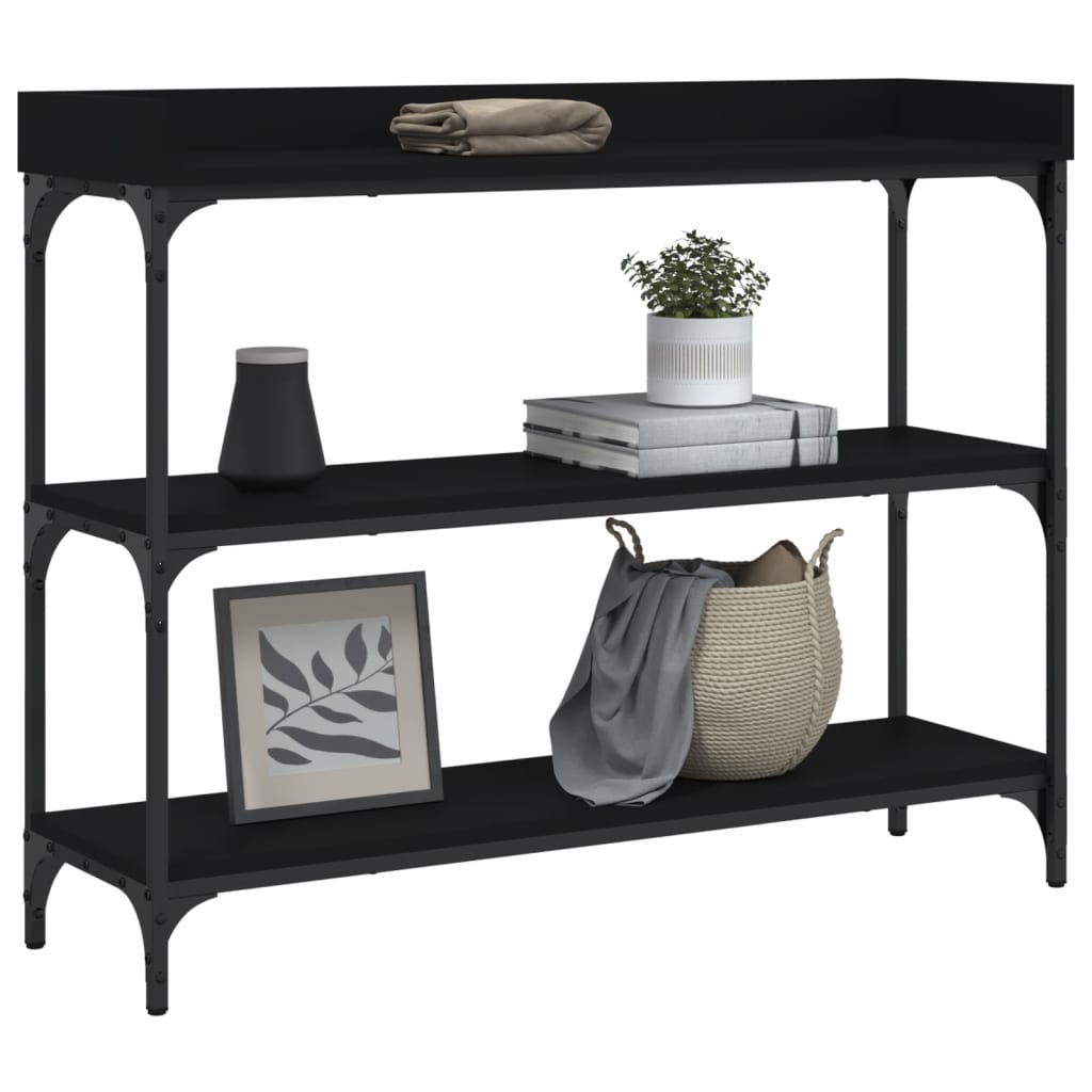 vidaXL Măsuță consolă cu rafturi, negru, 100x30x80 cm vidaXL Măsuță consolă cu rafturi, negru, 100x30x80 cm