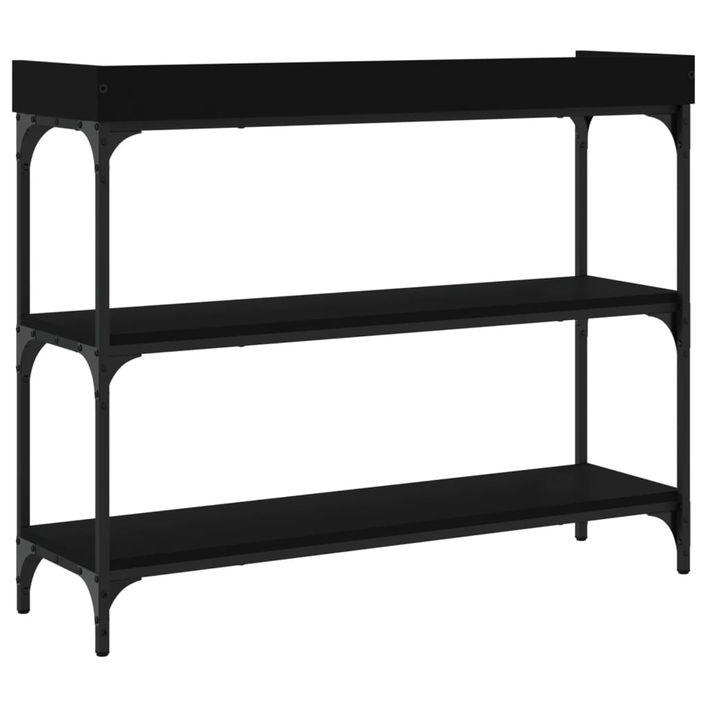 vidaXL Măsuță consolă cu rafturi, negru, 100x30x80 cm vidaXL Măsuță consolă cu rafturi, negru, 100x30x80 cm