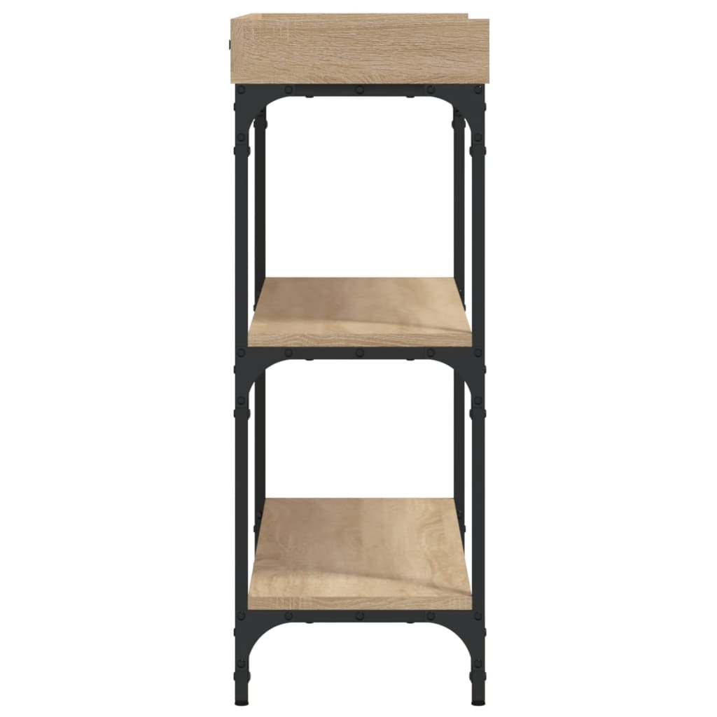 vidaXL Măsuță consolă cu rafturi, stejar sonoma, 100x30x80 cm vidaXL Măsuță consolă cu rafturi, stejar sonoma, 100x30x80 cm