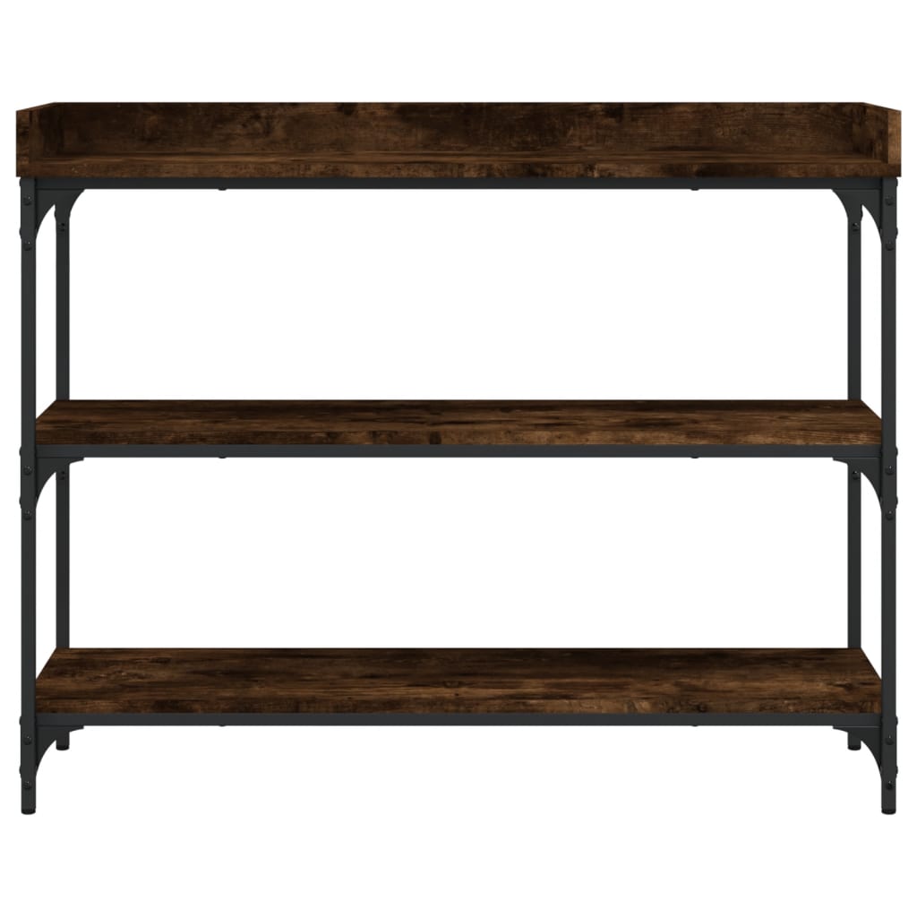 vidaXL Măsuță consolă cu rafturi, stejar fumuriu, 100x30x80 cm vidaXL Măsuță consolă cu rafturi, stejar fumuriu, 100x30x80 cm