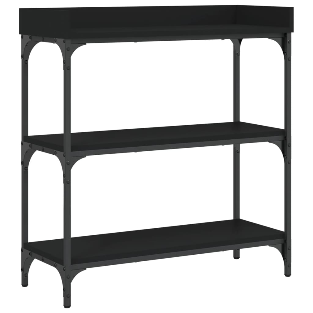 vidaXL Măsuță consolă cu rafturi, negru, 75x30x80 cm vidaXL Măsuță consolă cu rafturi, negru, 75x30x80 cm