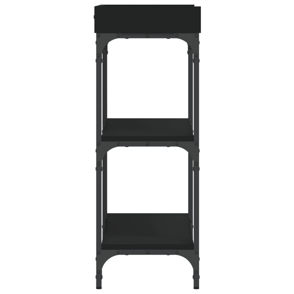 vidaXL Măsuță consolă cu rafturi, negru, 75x30x80 cm vidaXL Măsuță consolă cu rafturi, negru, 75x30x80 cm