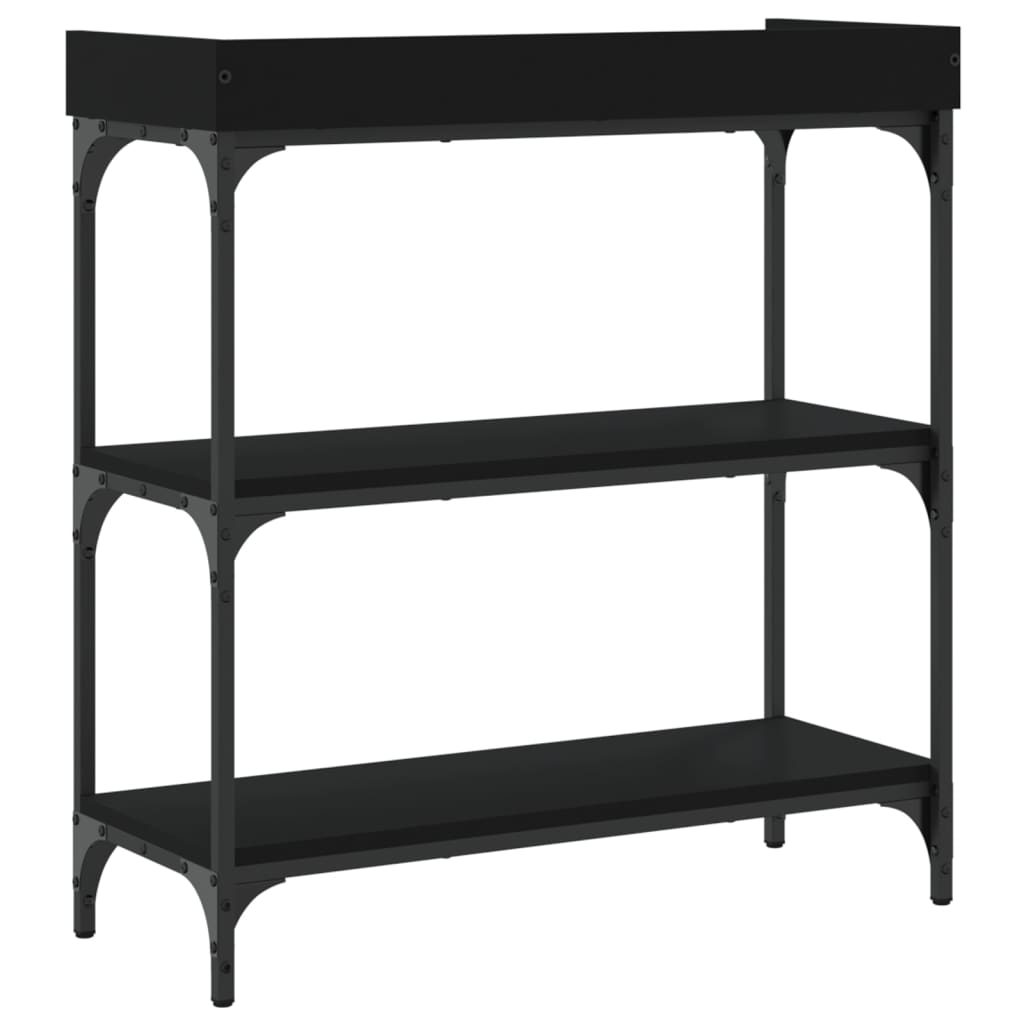 vidaXL Măsuță consolă cu rafturi, negru, 75x30x80 cm vidaXL Măsuță consolă cu rafturi, negru, 75x30x80 cm