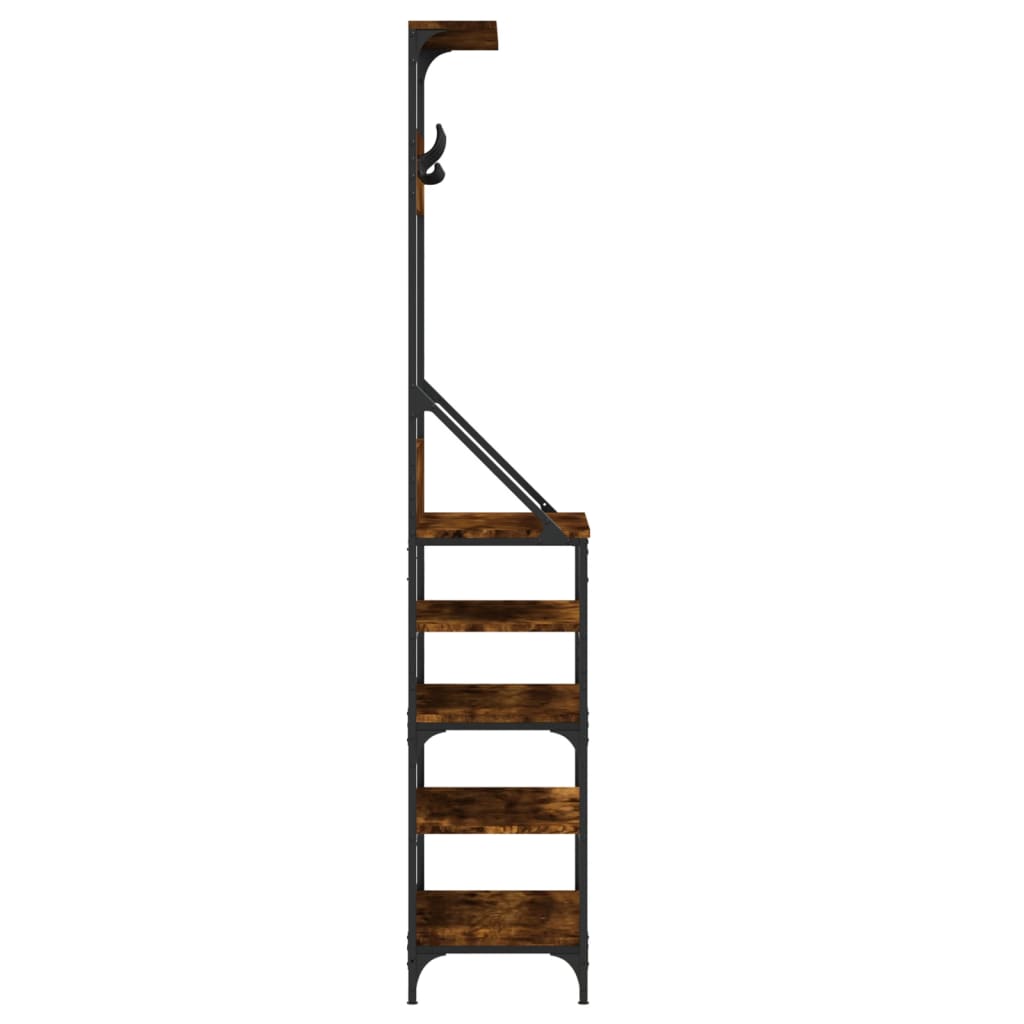 vidaXL Suport de haine cu raft de pantofi stejar fumuriu, 70x34x184 cm vidaXL Suport de haine cu raft de pantofi stejar fumuriu, 70x34x184 cm