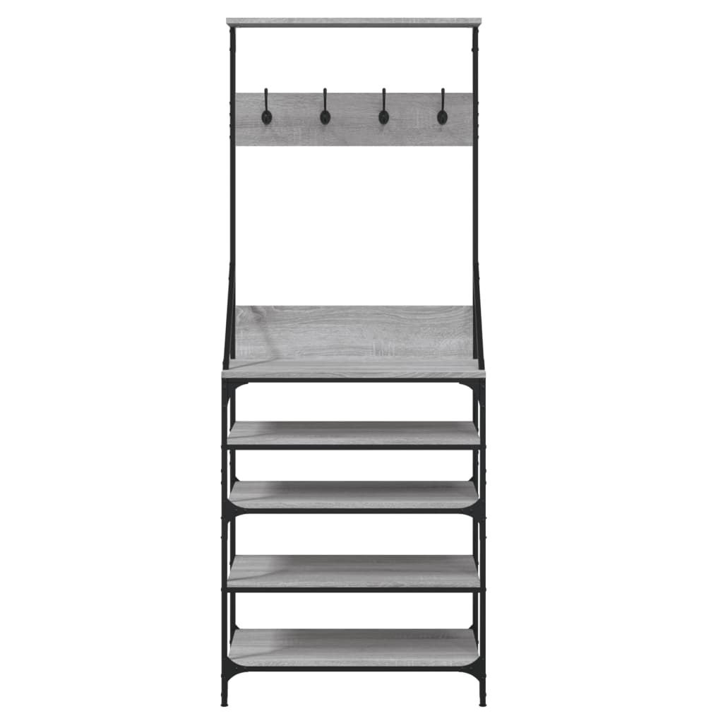 vidaXL Suport de haine cu raft pantofi, sonoma gri, 70x34x184 cm vidaXL Suport de haine cu raft pantofi, sonoma gri, 70x34x184 cm