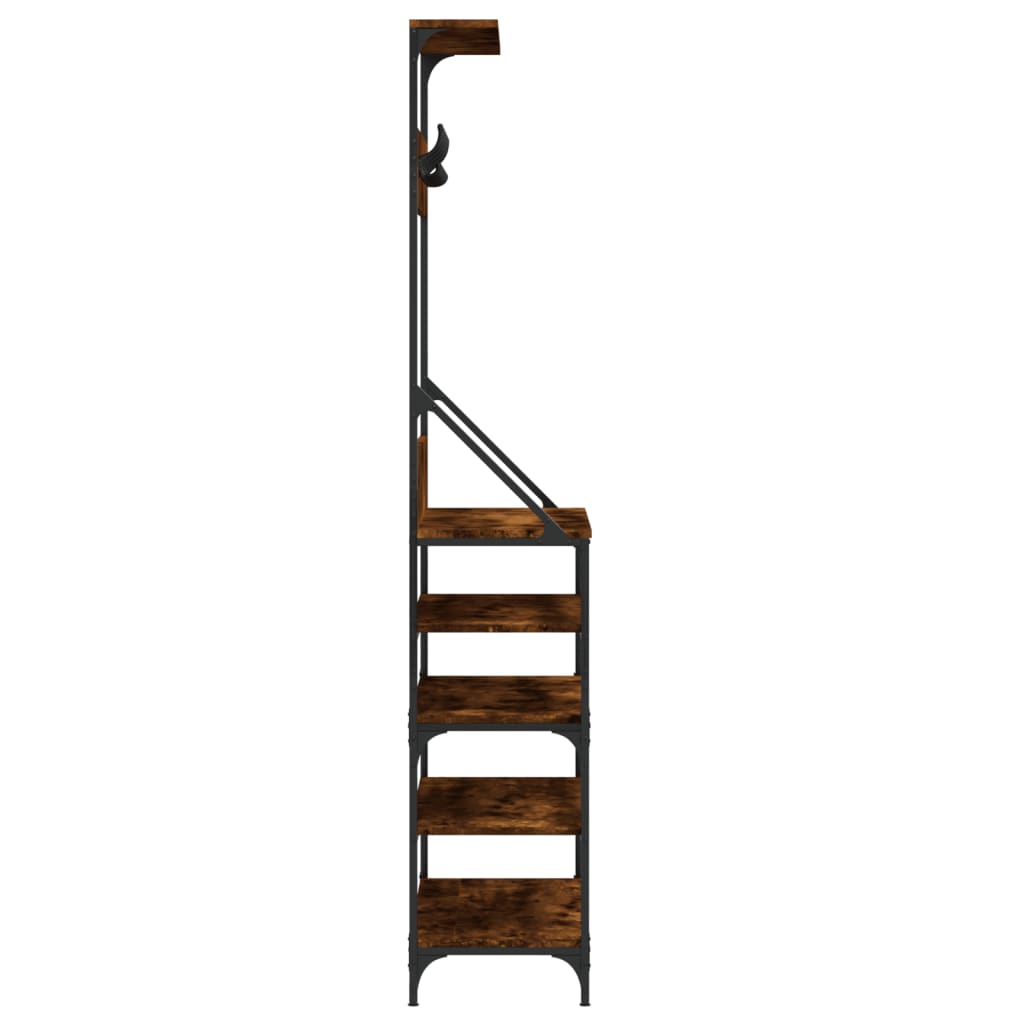vidaXL Suport de haine cu raft de pantofi stejar fumuriu, 90x34x184 cm vidaXL Suport de haine cu raft de pantofi stejar fumuriu, 90x34x184 cm