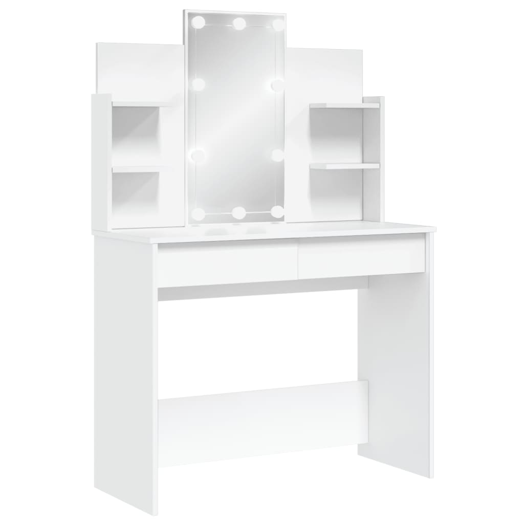vidaXL Masă de toaletă cu LED-uri albe, 96x40x142 cm vidaXL Masă de toaletă cu LED-uri albe, 96x40x142 cm