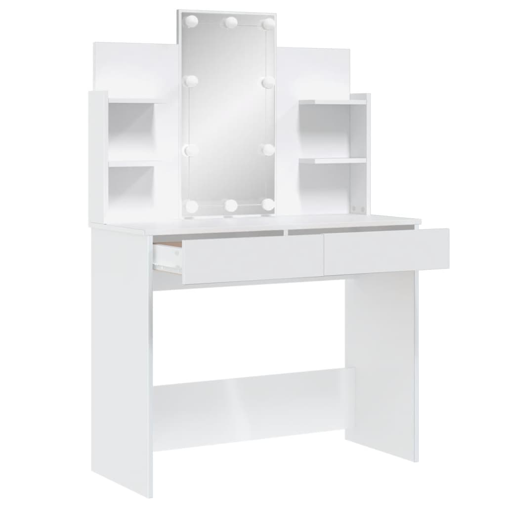 vidaXL Masă de toaletă cu LED-uri albe, 96x40x142 cm vidaXL Masă de toaletă cu LED-uri albe, 96x40x142 cm