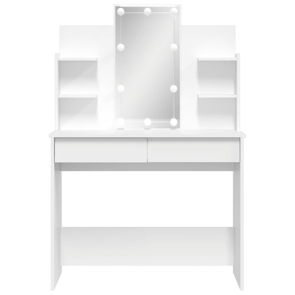 vidaXL Masă de toaletă cu LED-uri albe, 96x40x142 cm vidaXL Masă de toaletă cu LED-uri albe, 96x40x142 cm