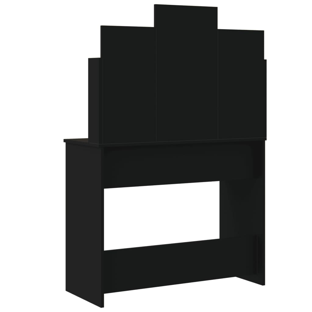 vidaXL Masă de toaletă cu LED-uri, negru, 96x40x142 cm vidaXL Masă de toaletă cu LED-uri, negru, 96x40x142 cm