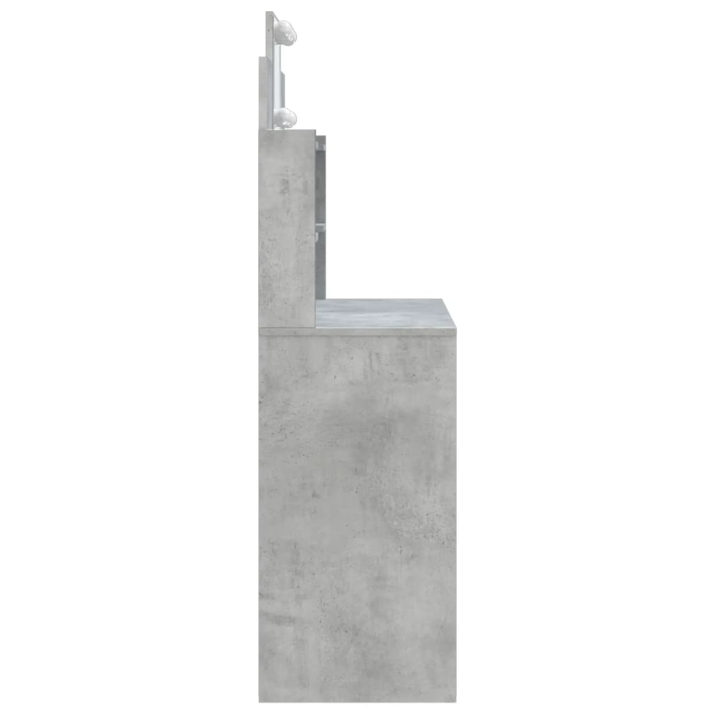vidaXL Masă de toaletă cu LED-uri, gri beton, 96x40x142 cm vidaXL Masă de toaletă cu LED-uri, gri beton, 96x40x142 cm