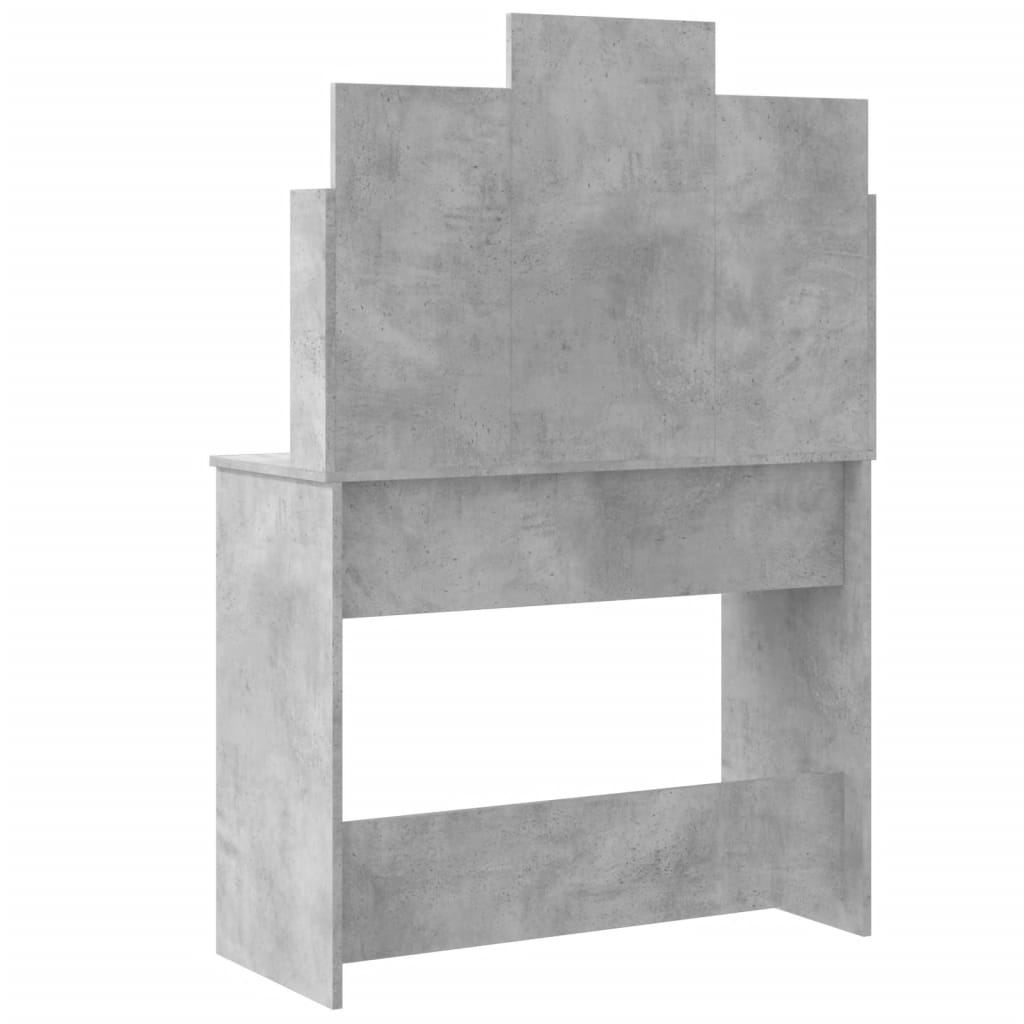 vidaXL Masă de toaletă cu LED-uri, gri beton, 96x40x142 cm vidaXL Masă de toaletă cu LED-uri, gri beton, 96x40x142 cm