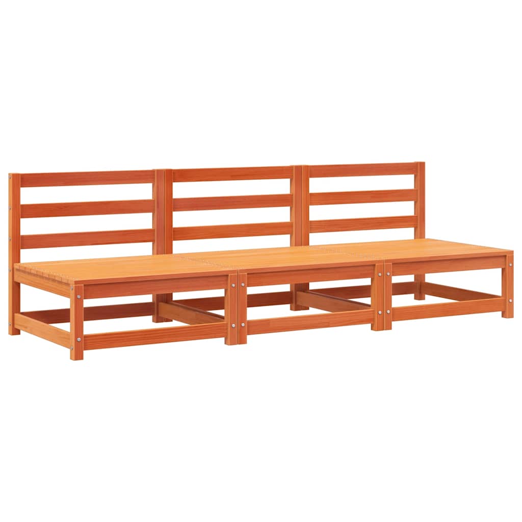 vidaXL Canapele grădină fără cotiere, 3 buc., maro ceruit, 70x70x67 cm vidaXL Canapele grădină fără cotiere, 3 buc., maro ceruit, 70x70x67 cm