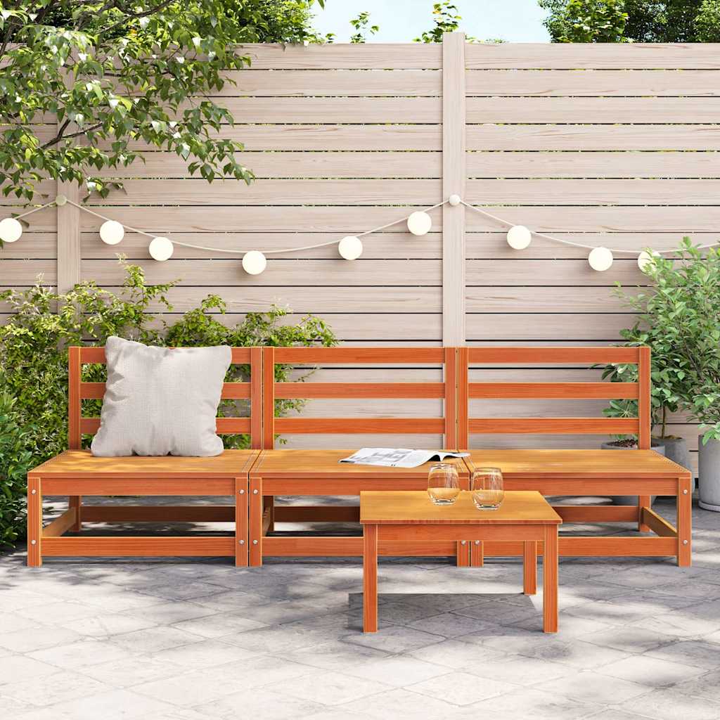 vidaXL Canapele grădină fără cotiere, 3 buc., maro ceruit, 70x70x67 cm vidaXL Canapele grădină fără cotiere, 3 buc., maro ceruit, 70x70x67 cm
